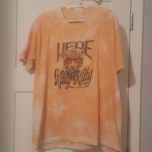 Orange tie dye tiger xl tee, Here Kitty Kitty